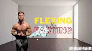 Flexing and farting muscular jock