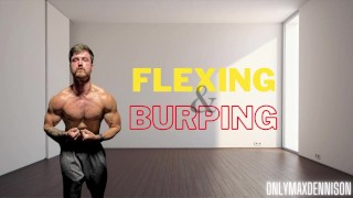 Flexing and burping muscular jock