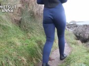 Preview 5 of Wetsuit anna outdoor wlking in wetsuit