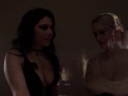 Preview 3 of Ciri and Yennefer (Valentina Nappi) try a human's cock and make it cum several times