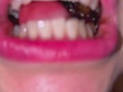 Preview 4 of Giantess Pierina Goddess eats gummies (mouth fetish and uvula)