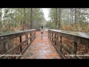 Preview 2 of Exploring a public park completely naked and rolling around in puddles