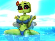 Preview 1 of Hornycraft Creeper Boobs Job IN the Beach GAME GALLERY