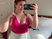 Preview 2 of Thick Redhead Isla Moon Slutty Dress Try on - Busty Girl Trying on See Through Dresses