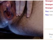 Preview 1 of Hairy FTM Pussy Pulsating Orgasm on Dildo for Stranger