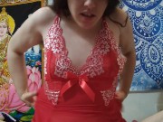 Preview 5 of Cute Night Gown Sexy Lingerie Try On See Through Top Tiny Tits Big Nipples Small Breast pawg Onlyfan