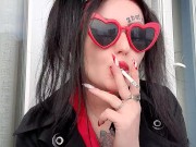 Preview 2 of Sexy smoking fetish from Dominatrix Nika. Mistress smokes 2 cigarettes