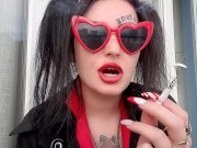 Preview 5 of Sexy smoking fetish from Dominatrix Nika. Mistress smokes 2 cigarettes