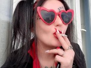 Preview 6 of Sexy smoking fetish from Dominatrix Nika. Mistress smokes 2 cigarettes