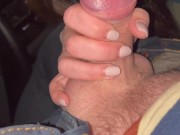 Preview 5 of BLOWJOB and mouth shot in the CAR while waiting for friends
