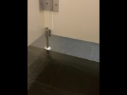 Preview 1 of SHOOTING CUM ALL OVER PUBLIC BATHROOM WHILE WATCHING PORN. CUM FLIES OUT OF CABIN!