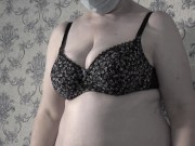 Preview 5 of Trying on bras mature bbw milf with big saggy natural tits.