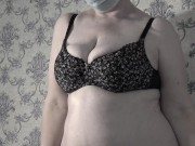 Preview 6 of Trying on bras mature bbw milf with big saggy natural tits.