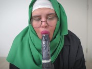 Preview 5 of Muslim Arab Mom In Hijab DILDO Orgasm Squirt Silently While Husband