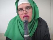 Preview 6 of Muslim Arab Mom In Hijab DILDO Orgasm Squirt Silently While Husband