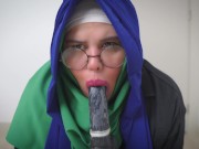 Preview 3 of Real Arab Mom in Hijab Dildo Riding Hard And Squirting Orgasm