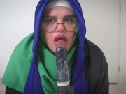 Preview 4 of Real Arab Mom in Hijab Dildo Riding Hard And Squirting Orgasm
