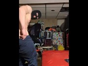 Preview 6 of Sexy buff man stripping and playing with his big dick