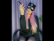 Preview 4 of Catwoman smoking a long cigarette
