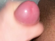 Preview 1 of CUM bi guy with thick cock and thick thighs rubbing a quick one out in the shower running water