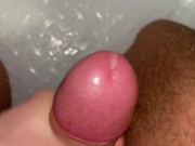 Preview 3 of CUM bi guy with thick cock and thick thighs rubbing a quick one out in the shower running water