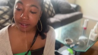 Student can't stand fucking anymore after sucking richly and having good sittings, she makes a face