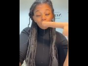 Preview 5 of SC Literaryvix Horny Ebony Babe Sloppy Dildo Blowjob