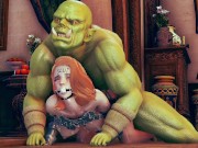 Preview 6 of Orks cuckold human wife - 3d animation
