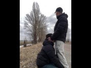 Preview 3 of OUTDOOR GAY SUCKING WITH CUM