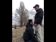 Preview 4 of OUTDOOR GAY SUCKING WITH CUM