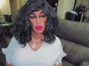 Preview 1 of best video ever made crossdressing crossdresser lipstick big lips makeup too much makeup way too muc