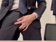 Preview 2 of A Japanese office worker masturbates. A large amount of semen comes out from the cock.