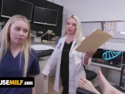 Preview 2 of Sexy Doctor And Nurse Haley Spades & Missa Mars Get Free Used By Horny Patient - FreeUse Milf