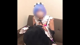 Japanese otaku girl masturbates in K*guya costume.💕hentai