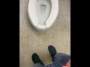 Preview 1 of Slowly working to public restroom at work no know bladder full desperate to piss