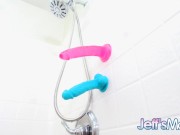 Preview 3 of Fat Curvy Mary Enjoys a Wild and Wet Dildo Fucking in The Shower