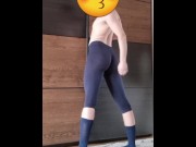 Preview 4 of Thicc ass femboy tries on tight short leggings for you