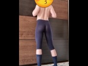 Preview 5 of Thicc ass femboy tries on tight short leggings for you