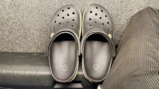 dirty soles cum on my crocs and walk on it