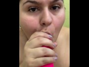 Preview 1 of Karla Sucks Dildo in Bathtub