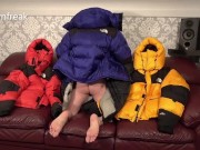 Preview 4 of North Face Baltoro Leather Sofa Fun With Four Down Jackets