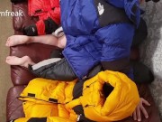 Preview 5 of North Face Baltoro Leather Sofa Fun With Four Down Jackets