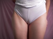 Preview 4 of Fat Pussy Cameltoe In White Panties Close Up