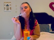 Preview 4 of Thick BBW Blows Bubbles!