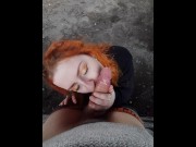Preview 3 of Slutty Redhead GF Sucks Cock And Gets Fucked Hard In Abandoned Building