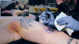 The Ceo does Kinkykushkittys Pentagram tattoo (Pussy View)
