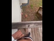 Preview 1 of Huge BBC Cumshot Outside On Patio (dirty talk)