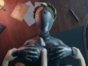 Preview 4 of Atomic Heart White guy tits fuck Robot Girl Big Boobs Cum on the face Titjob Animation Game