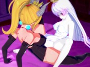 Preview 1 of Bowsette & Boosette Scissoring Each Other~Lesbian/Yuri Hentai NSFW Animation (English Voice Acting)