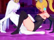 Preview 5 of Bowsette & Boosette Scissoring Each Other~Lesbian/Yuri Hentai NSFW Animation (English Voice Acting)